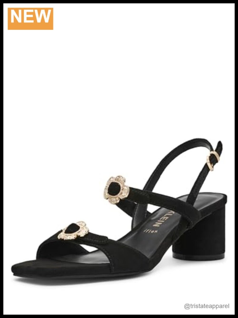 Anne Klein Felipa Faux Suede Platform Heeled Sandals Block Heel